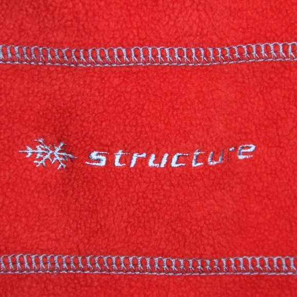 VINTAGE Structure Brand Fleece Scarf 1990's Y2K Red Rare - Picture 3 of 6